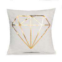 HKM-489171 Bronzing Short Plush Sofa Cushion Cover - 45x45cm, Black and Gold Variants