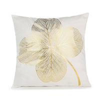 HKM-489171 Bronzing Short Plush Sofa Cushion Cover - 45x45cm, Black and Gold Variants