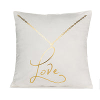 HKM-489171 Bronzing Short Plush Sofa Cushion Cover - 45x45cm, Black and Gold Variants