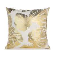 HKM-489171 Bronzing Short Plush Sofa Cushion Cover - 45x45cm, Black and Gold Variants