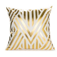 HKM-489171 Bronzing Short Plush Sofa Cushion Cover - 45x45cm, Black and Gold Variants