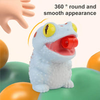 HKM-489171 Creative Cartoon Chameleon Squeeze Toy with Rolling Tongue for Stress Relief