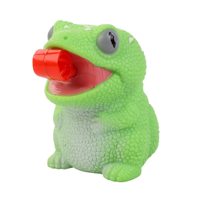 HKM-489171 Creative Cartoon Chameleon Squeeze Toy with Rolling Tongue for Stress Relief