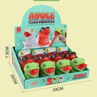 HKM-489171 Creative Cartoon Chameleon Squeeze Toy with Rolling Tongue for Stress Relief