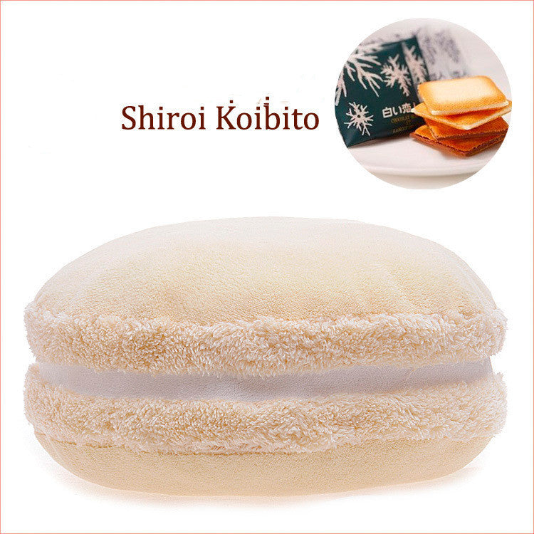 HKM-489235 French Macaron Round Cake Plush Pillow Cushion, 37x37x15cm with PP Cotton Filling