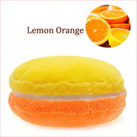 HKM-489235 French Macaron Round Cake Plush Pillow Cushion, 37x37x15cm with PP Cotton Filling