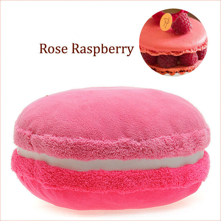 HKM-489235 French Macaron Round Cake Plush Pillow Cushion, 37x37x15cm with PP Cotton Filling