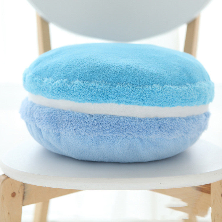 HKM-489235 French Macaron Round Cake Plush Pillow Cushion, 37x37x15cm with PP Cotton Filling
