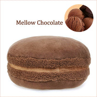 HKM-489235 French Macaron Round Cake Plush Pillow Cushion, 37x37x15cm with PP Cotton Filling