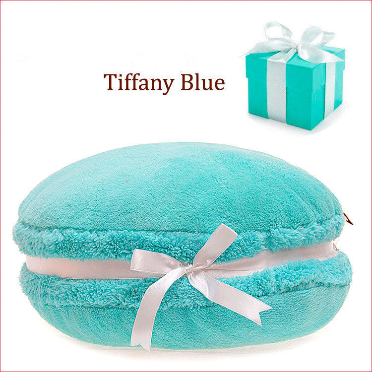 HKM-489235 French Macaron Round Cake Plush Pillow Cushion, 37x37x15cm with PP Cotton Filling