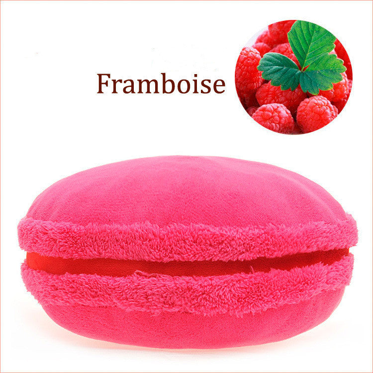 HKM-489235 French Macaron Round Cake Plush Pillow Cushion, 37x37x15cm with PP Cotton Filling