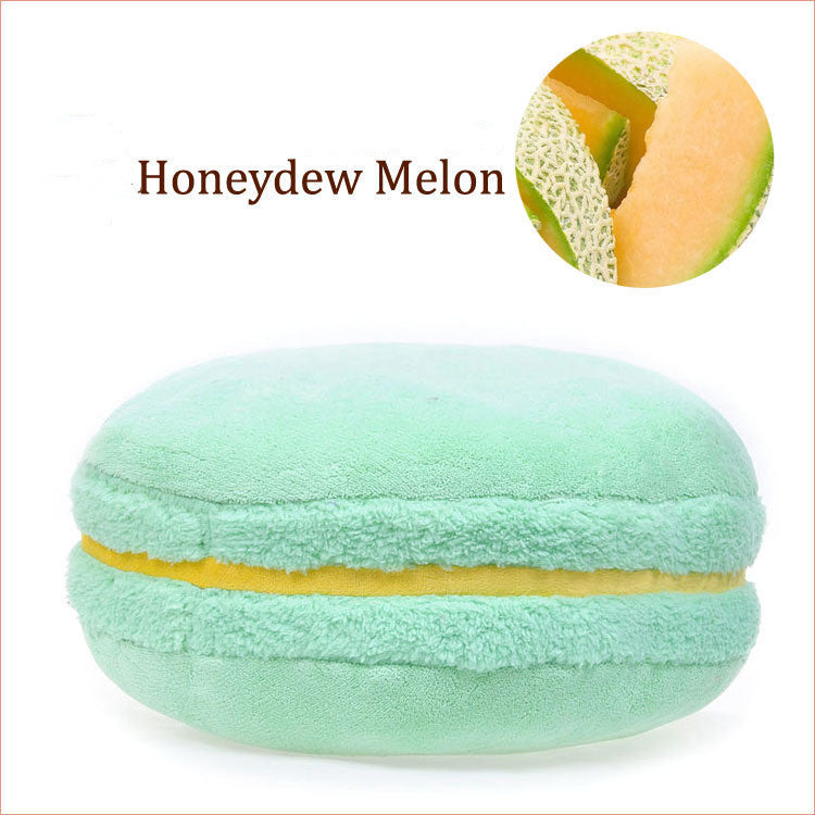 HKM-489235 French Macaron Round Cake Plush Pillow Cushion, 37x37x15cm with PP Cotton Filling