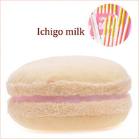 HKM-489235 French Macaron Round Cake Plush Pillow Cushion, 37x37x15cm with PP Cotton Filling