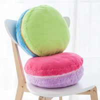 HKM-489235 French Macaron Round Cake Plush Pillow Cushion, 37x37x15cm with PP Cotton Filling