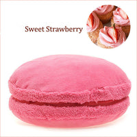 HKM-489235 French Macaron Round Cake Plush Pillow Cushion, 37x37x15cm with PP Cotton Filling