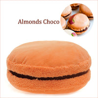HKM-489235 French Macaron Round Cake Plush Pillow Cushion, 37x37x15cm with PP Cotton Filling
