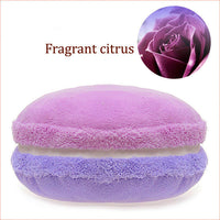 HKM-489235 French Macaron Round Cake Plush Pillow Cushion, 37x37x15cm with PP Cotton Filling