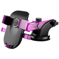 HKM-489235 Universal Suction Cup Mobile Phone Holder for Devices Under 6 Inches - Purple and Black Color Options
