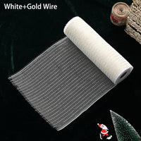HKM-489299 Gold and Silver Glitter Mesh Roll for Christmas and Wedding Decorations - 26CM Non-Woven Fabric