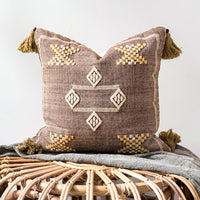 HKM-489299 Handmade Moroccan Pillow Cushion for Bay Window, Sofa, or Bed – Bohemian Style 45x45cm & 30x50cm Options