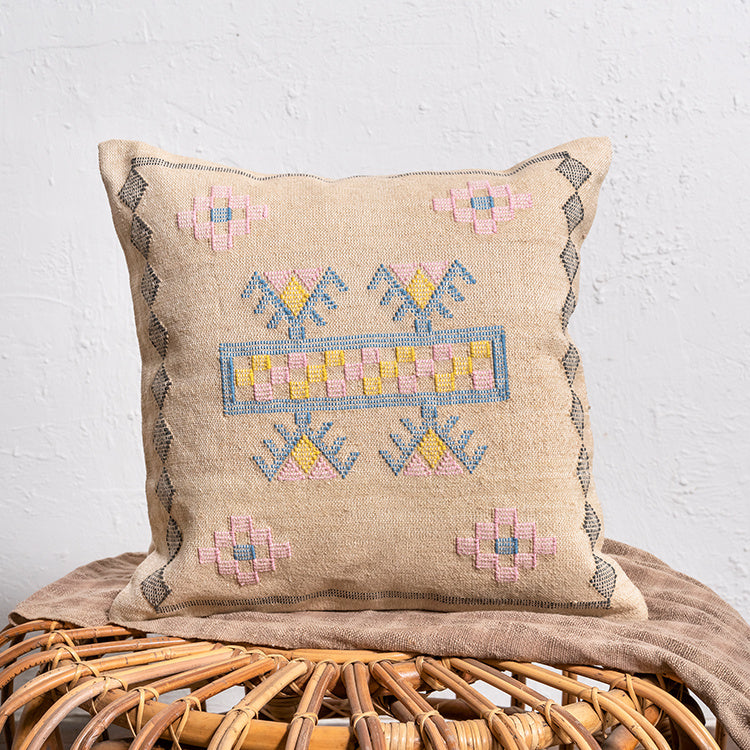 HKM-489299 Handmade Moroccan Pillow Cushion for Bay Window, Sofa, or Bed – Bohemian Style 45x45cm & 30x50cm Options
