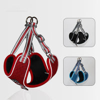 HKM-489363 Adjustable Pet Chest Strap with Traction Rope - Available in Blue, Black, Red, XL to 4XL Sizes