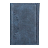 HKM-489427 Leather Tri-Fold Wallet with Magnetic Closure and Card Holder - Available in Purple, Green, Blue, Black