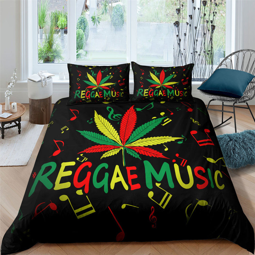 HKM-489491 Digital Plant and Flower Quilt Cover Set in Multiple Sizes and Designs