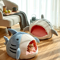 HKM-489555 Shark Cat Kennel Dog Kennel Warm Yurt Semi-closed Four Seasons Universal