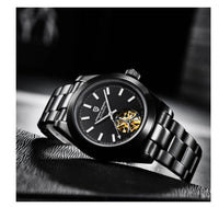 HKM-489683 Men's Waterproof Automatic Mechanical Watch with Stainless Steel Strap - 100m Depth Rating