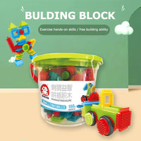 HKM-489747 Creative Building Block Set for Kids - 30 Pieces Stacking Modeling Toys in Tote Drum
