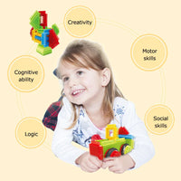 HKM-489747 Creative Building Block Set for Kids - 30 Pieces Stacking Modeling Toys in Tote Drum