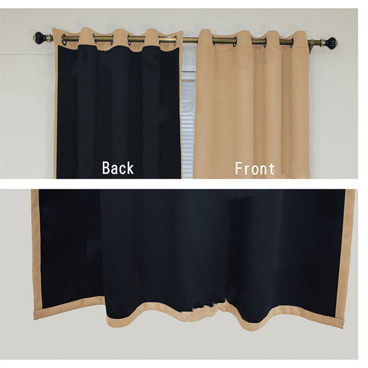HKM-489875 Full Blackout Curtain with Black Lining - Modern Polyester Design for Living Room or Bedroom, Various Sizes and Colors