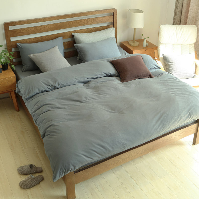 HKM-489939 Cotton Four Piece Bedding Set in Various Sizes - Soft and Cozy Mattress Cover, Quilt Cover, and Pillow Cases