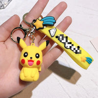HKM-490003 Cartoon 3D Anime PVC Rubber Keychain - Cute Girl Design for Bags and Keys