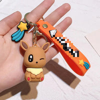 HKM-490003 Cartoon 3D Anime PVC Rubber Keychain - Cute Girl Design for Bags and Keys