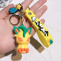HKM-490003 Cartoon 3D Anime PVC Rubber Keychain - Cute Girl Design for Bags and Keys