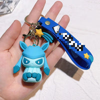 HKM-490003 Cartoon 3D Anime PVC Rubber Keychain - Cute Girl Design for Bags and Keys