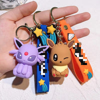 HKM-490003 Cartoon 3D Anime PVC Rubber Keychain - Cute Girl Design for Bags and Keys