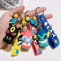 HKM-490003 Cartoon 3D Anime PVC Rubber Keychain - Cute Girl Design for Bags and Keys