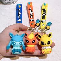 HKM-490003 Cartoon 3D Anime PVC Rubber Keychain - Cute Girl Design for Bags and Keys