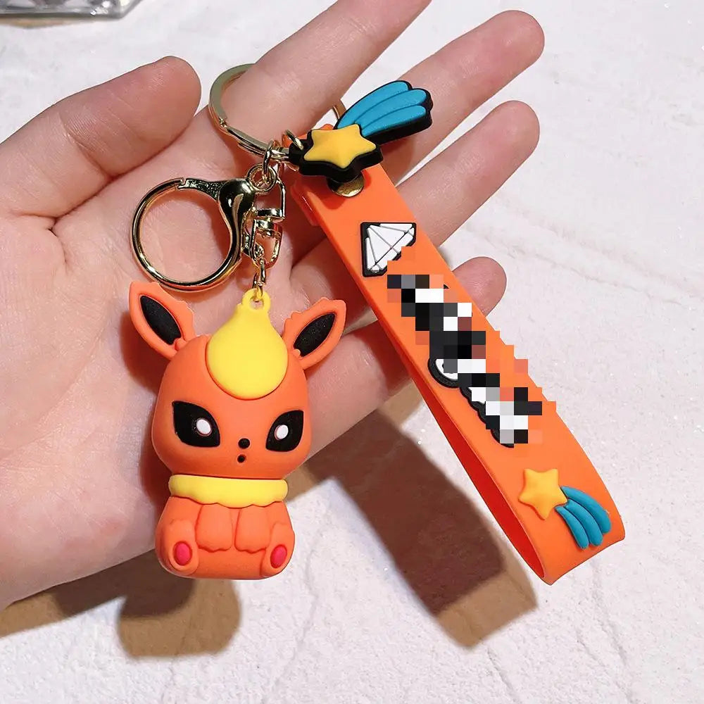 HKM-490003 Cartoon 3D Anime PVC Rubber Keychain - Cute Girl Design for Bags and Keys