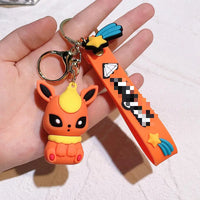 HKM-490003 Cartoon 3D Anime PVC Rubber Keychain - Cute Girl Design for Bags and Keys