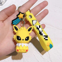 HKM-490003 Cartoon 3D Anime PVC Rubber Keychain - Cute Girl Design for Bags and Keys