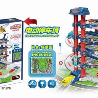 HKM-490131 4-Layer Kids Toy Car Garage Parking Lot Lift Kit - Slide Parking Toy for Ages 5 and Up