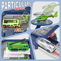 HKM-490131 4-Layer Kids Toy Car Garage Parking Lot Lift Kit - Slide Parking Toy for Ages 5 and Up