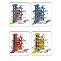 HKM-490131 4-Layer Kids Toy Car Garage Parking Lot Lift Kit - Slide Parking Toy for Ages 5 and Up