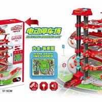 HKM-490131 4-Layer Kids Toy Car Garage Parking Lot Lift Kit - Slide Parking Toy for Ages 5 and Up