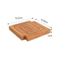 HKM-490387 Wooden Thermal Insulation Coaster for Tea Cups - Non-Slip Pine Pad in Light Coffee and Red Brown
