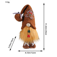 HKM-490451 Creative Christmas Candy Doll Decoration - Faceless Elderly Design, Polyester, 12x10x29cm